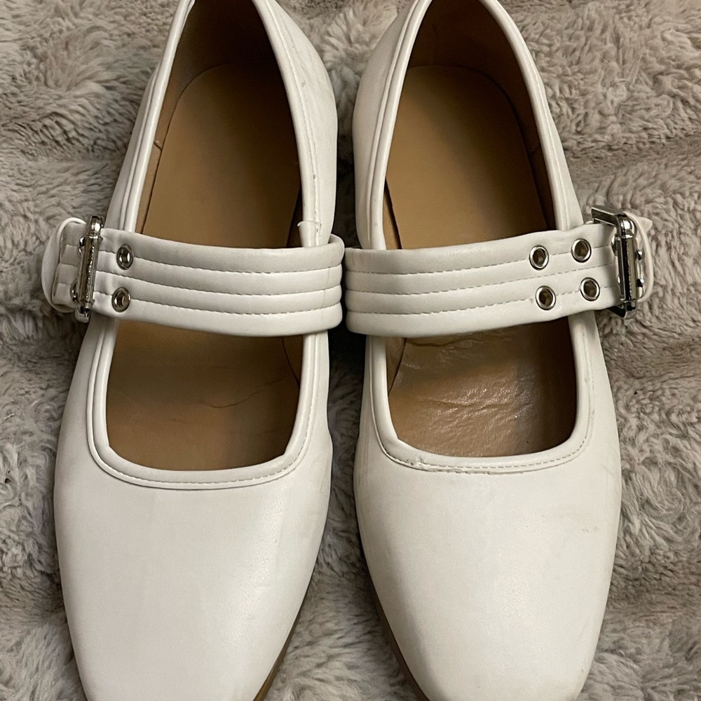 Dolce Vita White Mary Jane Flats